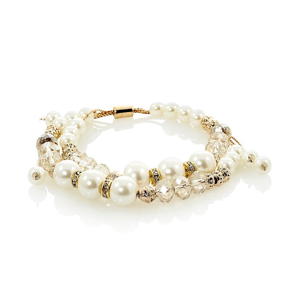 WHBM FAUX PEARL BEAD FRIENDSHIP BRACELET